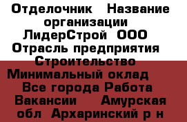 Отделочник › Название организации ­ ЛидерСтрой, ООО › Отрасль предприятия ­ Строительство › Минимальный оклад ­ 1 - Все города Работа » Вакансии   . Амурская обл.,Архаринский р-н